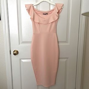 Boohoo Night Anne Frill Sweetheart Off Shoulder Midi Dress